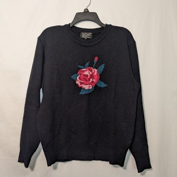 Vintage Knitivoll Rose Sweater Size 42 - Picture 2 of 8